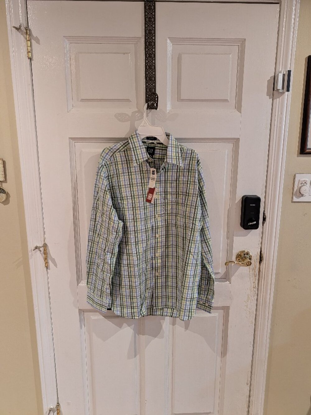 GAP Men’s Blue Green Plaid Button Down Shirt Small